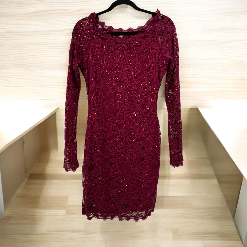 Sequin Hearts Lace Dress Size Small